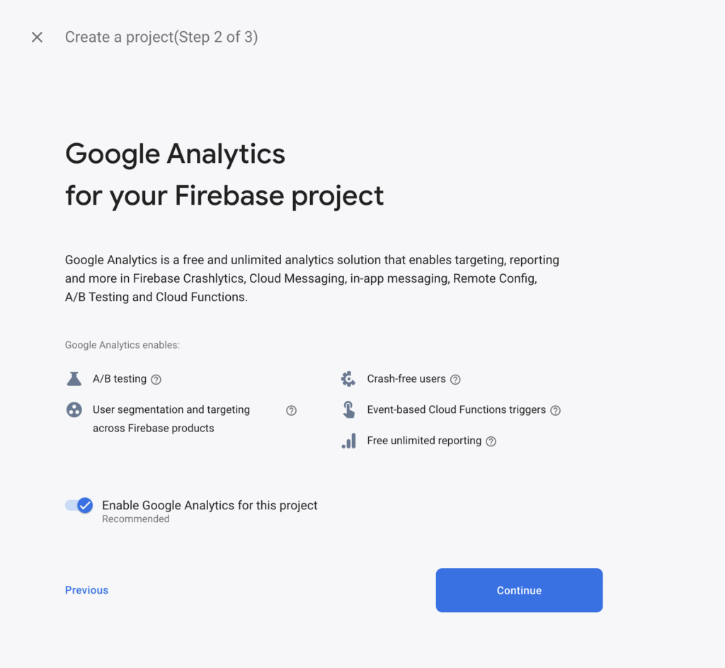 Whether or not to enable google analytics for this project